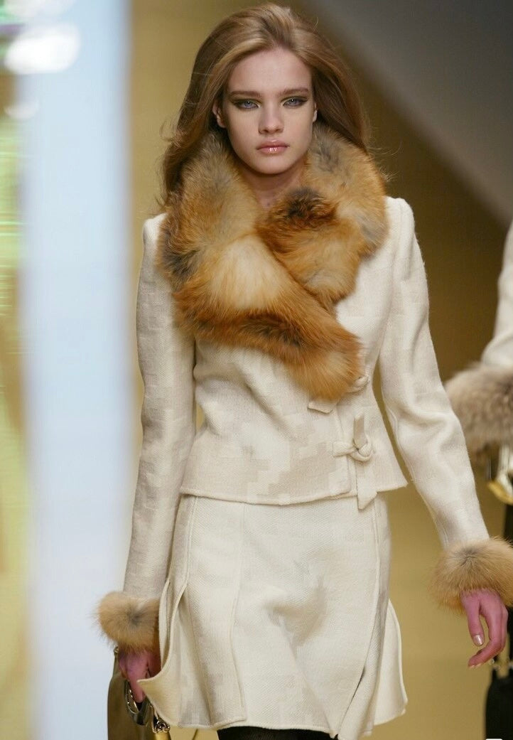 Valentino FW2002 Fox Trim Jacket