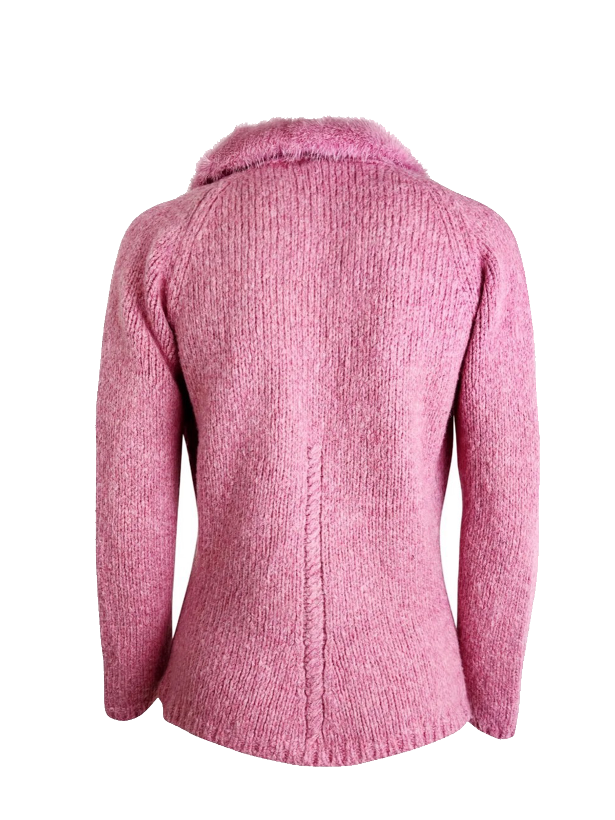 BLUMARINE 2000s Pink Cardigan with Fur