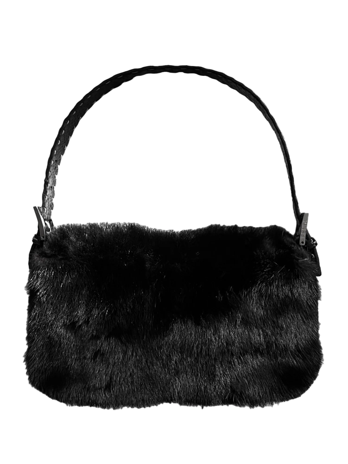 FENDI 1997 Black Mink Fur Baguette