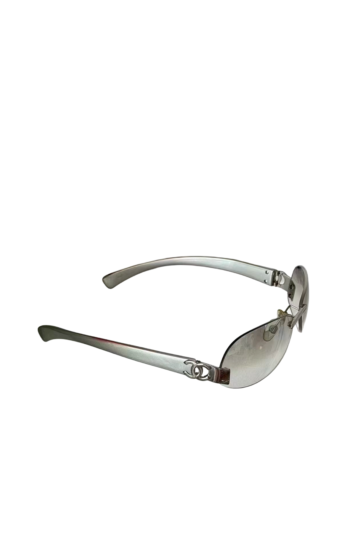 CHANEL 2000s Silver Sunglasses