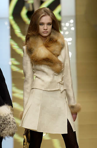 Valentino FW2002 Fox Trim Jacket