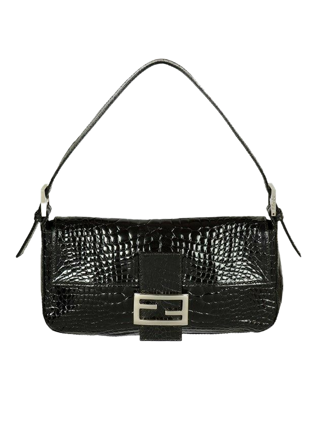 FENDI Baguette Black Alligator