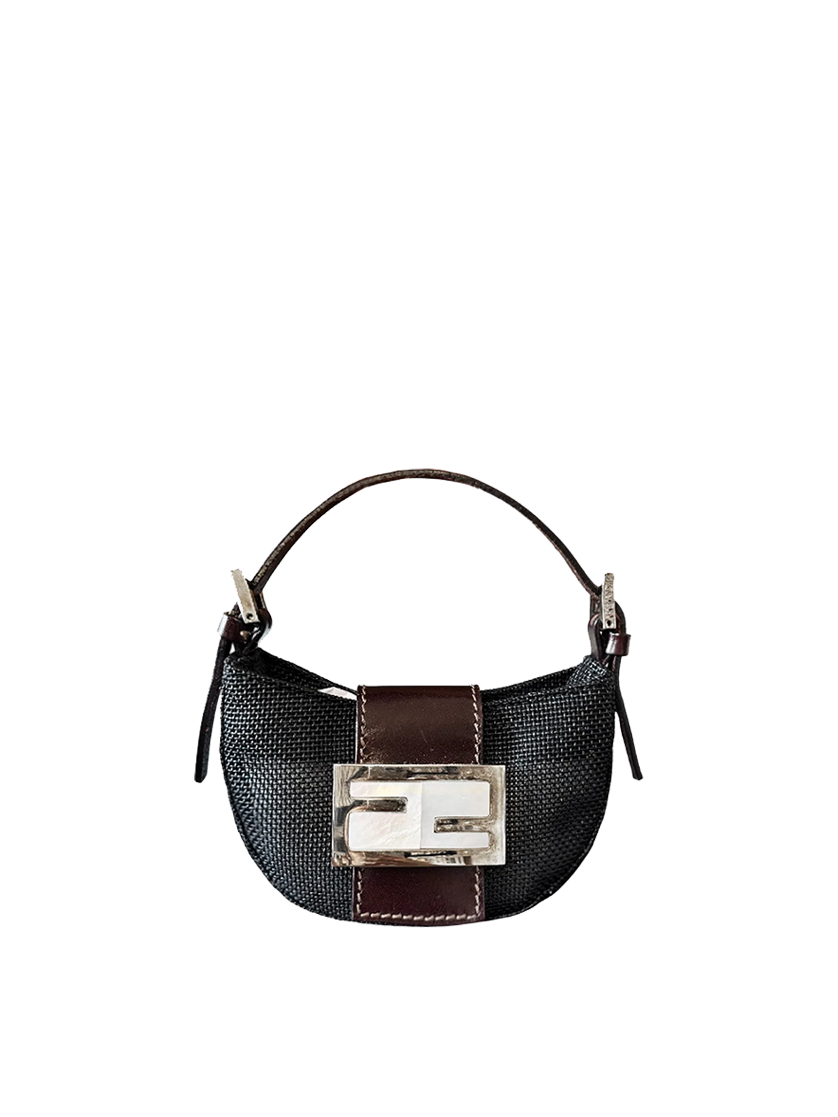 FENDI Mesh Pearl Buckle Croissant