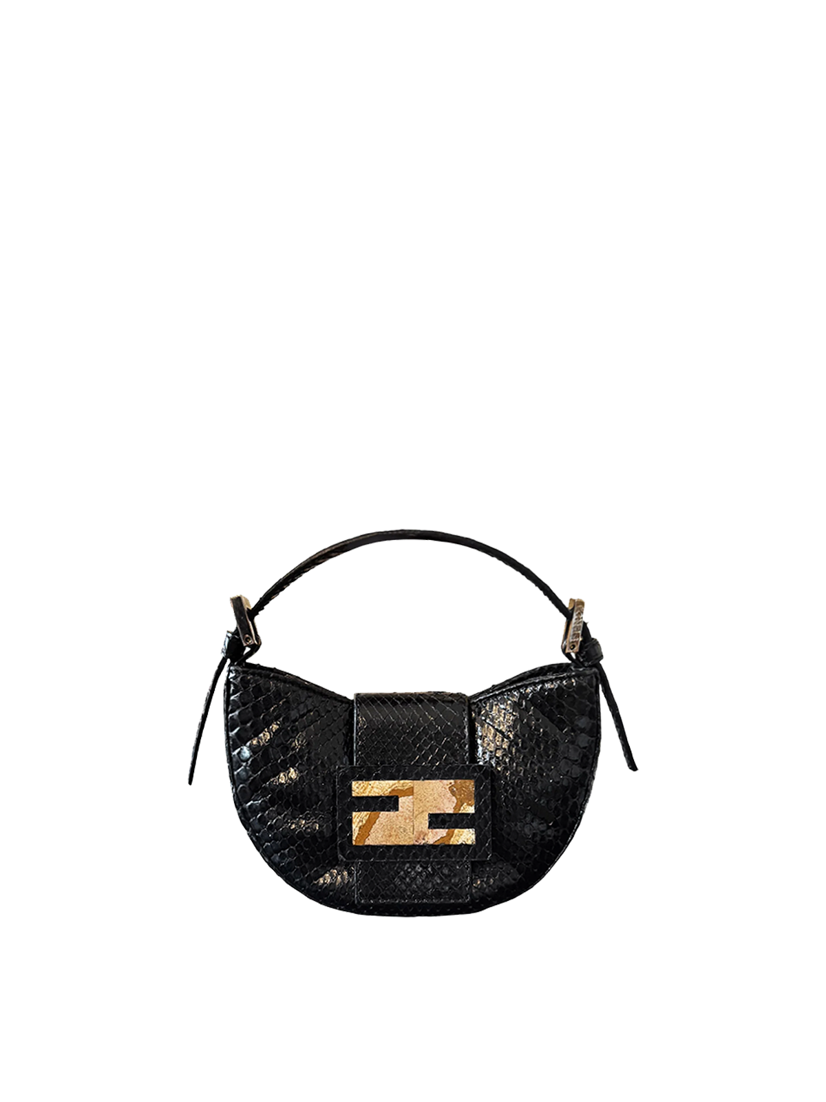 FENDI Python Marble Buckle Croissant