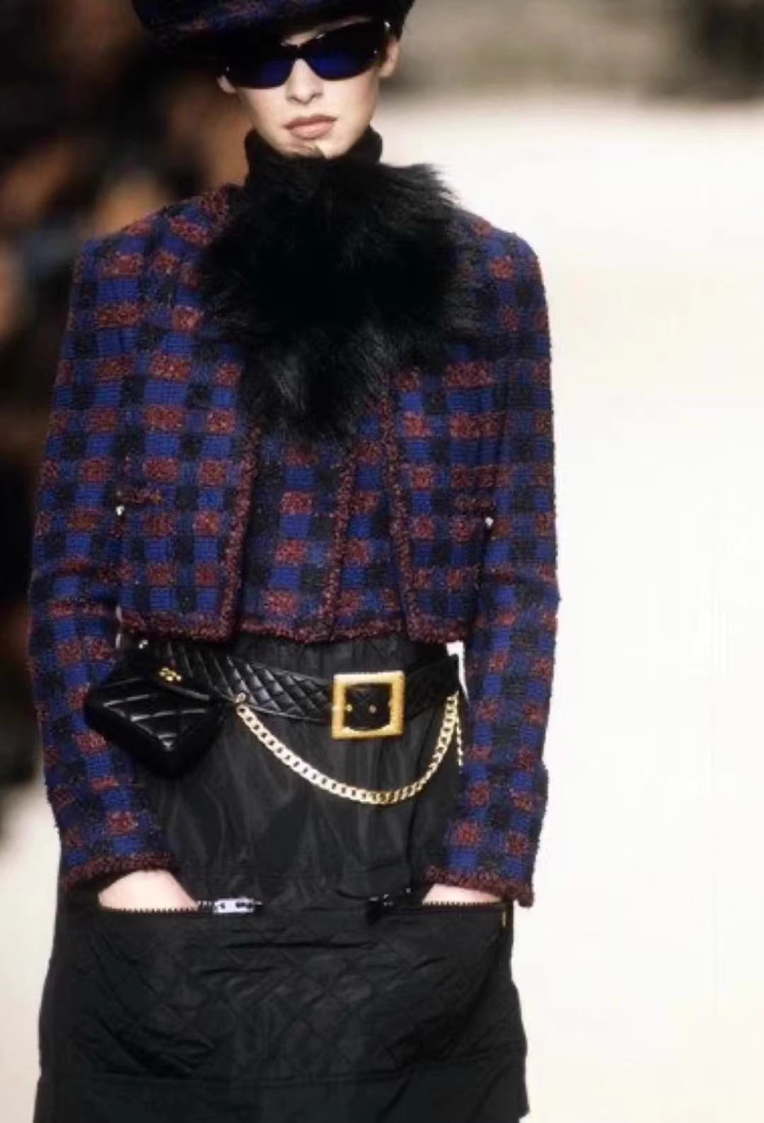 CHANEL 1994 Quilted Leather Belt with Chain