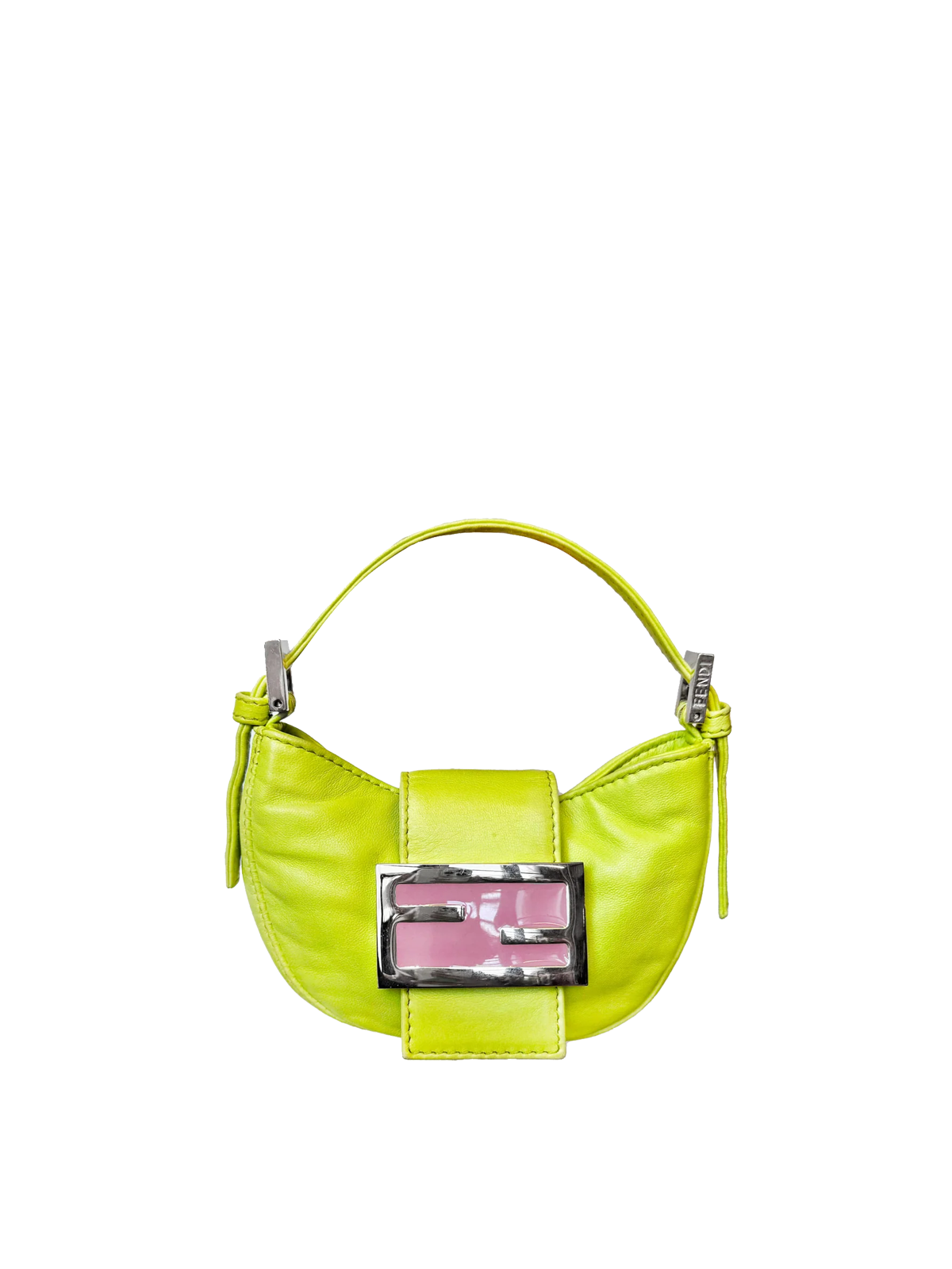 FENDI Green Pink Buckle Croissant