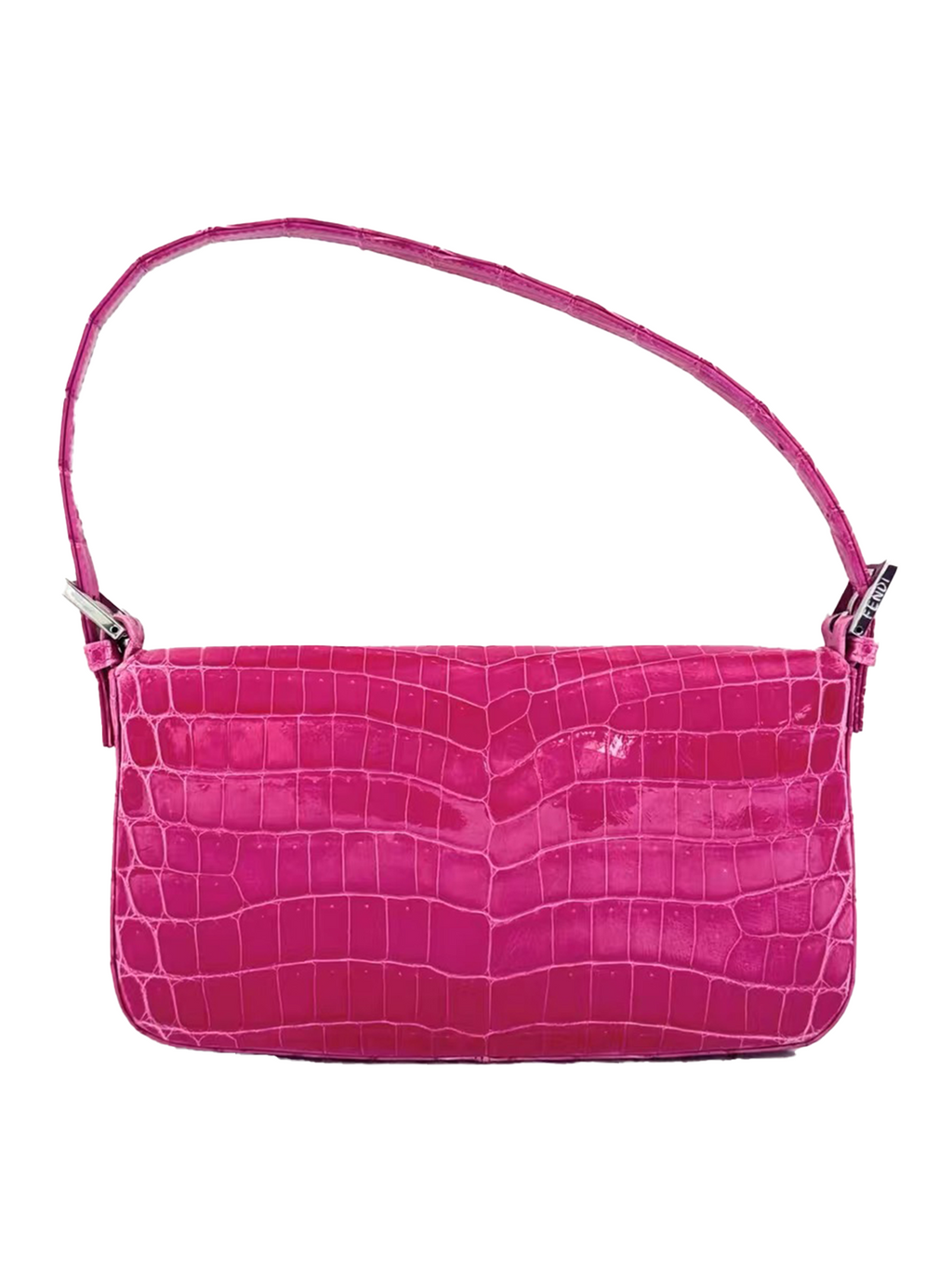 FENDI 1997 Baguette Pink Crocodile