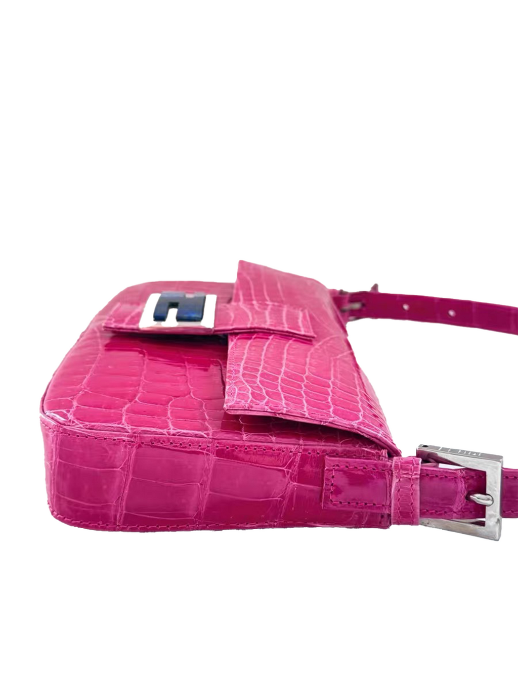FENDI 1997 Baguette Pink Crocodile