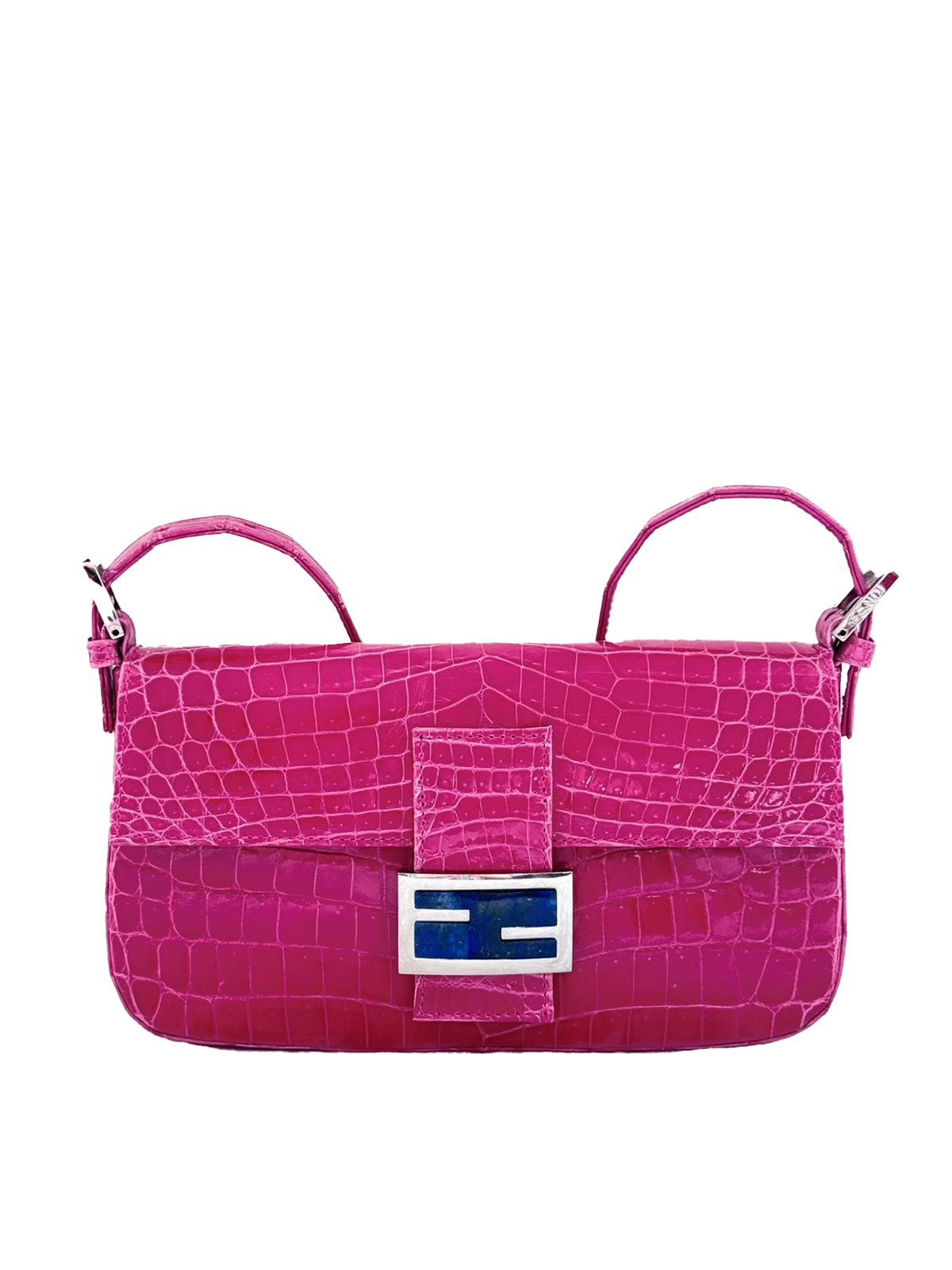 FENDI 1997 Baguette Pink Crocodile