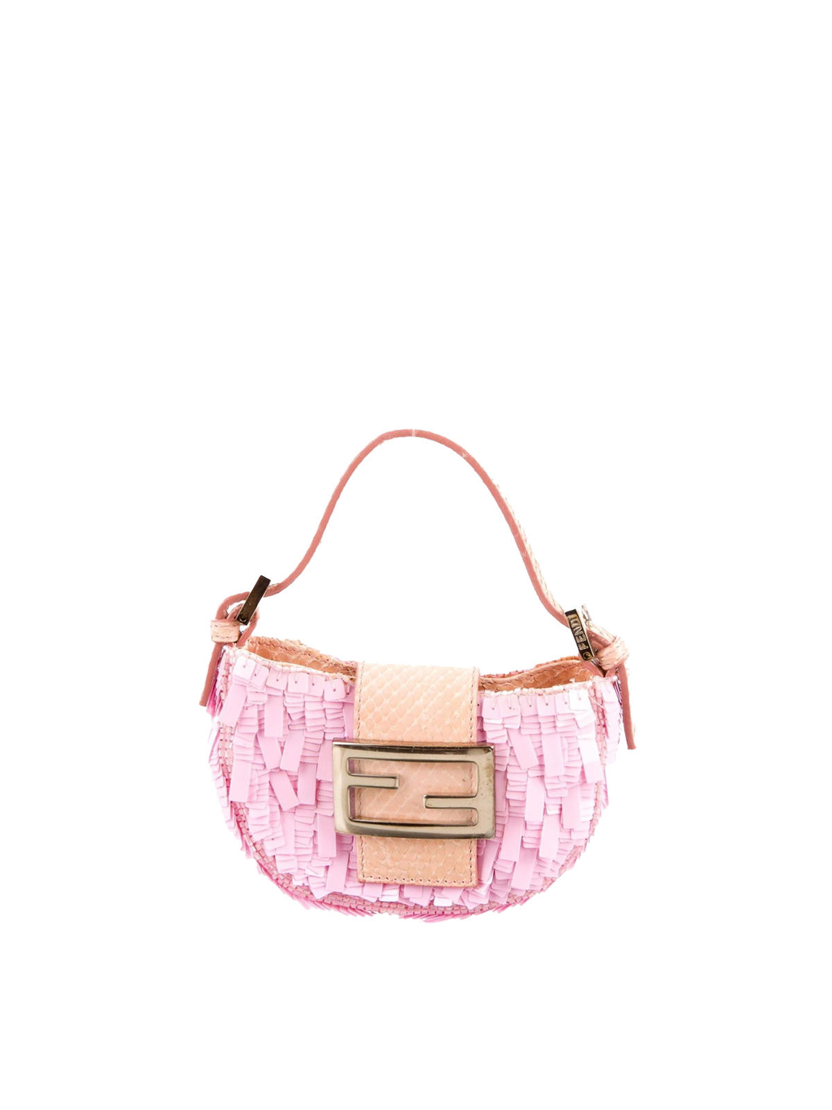 FENDI Pink Sequin Python Croissant